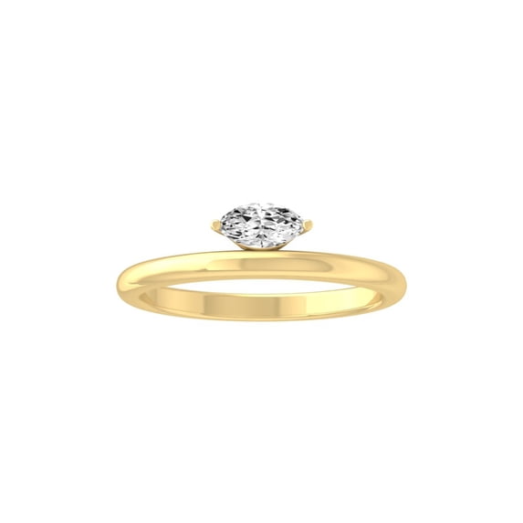 ARAIYA FINE JEWELRY 10K Yellow Gold Lab-Grown Marquise-shape Diamond Solitaire Engagement Ring (1/5 Cttw, D-F Color, VS1 Clarity) Size 6.5