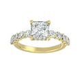 thumbnail image 1 of ARAIYA FINE JEWELRY 10K Yellow Gold Princess and Round Shape Lab Grown Diamond Prong-Set Engagement Ring Size 7 (1 1/2 cttw, D-F Color, VS Clarity), 1 of 6