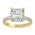 thumbnail image 1 of ARAIYA FINE JEWELRY 10K Yellow Gold Princess and Round Shape Lab Grown Diamond Prong-Set Engagement Ring Size 8 (2 cttw, D-F Color, VS Clarity), 1 of 6