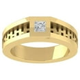thumbnail image 1 of ARAIYA FINE JEWELRY 10K Yellow Gold Princess-shape Lab Grown Diamond Wedding Band Ring (1/4 cttw, D-F Color, VS Clarity) Size 5.5, 1 of 1