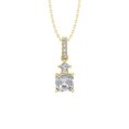 thumbnail image 1 of ARAIYA FINE JEWELRY 10K Yellow Gold Round and Asscher-shape Lab Grown Diamond Solitaire Pendant Silver Yellow Plating Cable Chain Necklace (3/4 cttw, D-F Color, VS Clarity) 18", 1 of 4