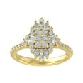 thumbnail image 1 of ARAIYA FINE JEWELRY 10K Yellow Gold Round Baguette and Marquise Lab Grown Diamond Halo Ring (1 cttw, D-F Color, VS Clarity), Size 9.5, 1 of 5