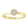thumbnail image 1 of ARAIYA FINE JEWELRY 10K Yellow Gold Round Cluster Diamond Engagement Ring (1/10 cttw, I2-I3 Clarity, I-J Color) Size 10, 1 of 5