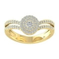 thumbnail image 1 of ARAIYA FINE JEWELRY 10K Yellow Gold Round Cluster Diamond Engagement Ring (1/2 cttw, I2-I3 Clarity, I-J Color) Size 7, 1 of 5