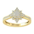 thumbnail image 1 of ARAIYA FINE JEWELRY 10K Yellow Gold Round Cluster Diamond Engagement Ring (1/3 cttw, I2-I3 Clarity, I-J Color) Size 5.5, 1 of 5