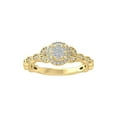 thumbnail image 1 of ARAIYA FINE JEWELRY 10K Yellow Gold Round Cluster Diamond Engagement Ring (1/4 cttw, I-J Color, I2-I3 Clarity), Size 8, 1 of 5