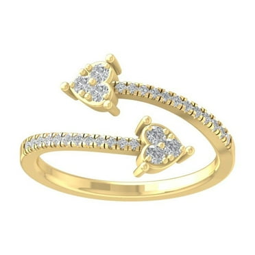 ARAIYA FINE JEWELRY 10K Yellow Gold Round Cluster Diamond Engagement Ring (1/4 cttw, I2-I3 Clarity, I-J Color) Size 8