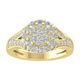 thumbnail image 1 of ARAIYA FINE JEWELRY 10K Yellow Gold Round Cluster Diamond Engagement Ring (1 cttw, I2-I3 Clarity, I-J Color) Size 7.5, 1 of 5