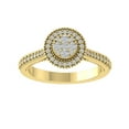thumbnail image 1 of ARAIYA FINE JEWELRY 10K Yellow Gold Round Cluster Diamond Engagement Ring (3/8 cttw, I2-I3 Clarity, I-J Color) Size 10, 1 of 5