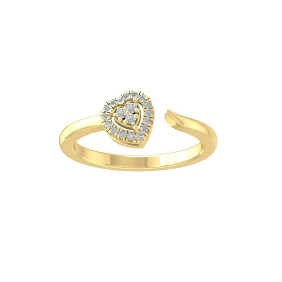 ARAIYA FINE JEWELRY 10K Yellow Gold Round Cluster Lab Grown Diamond Engagement Ring (1/10 cttw, VS Clarity, D-F Color) Size 9