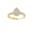thumbnail image 1 of ARAIYA FINE JEWELRY 10K Yellow Gold Round Cluster Lab Grown Diamond Engagement Ring (1/2 cttw, VS Clarity, D-F Color) Size 6.5, 1 of 4