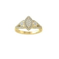 thumbnail image 1 of ARAIYA FINE JEWELRY 10K Yellow Gold Round Cluster Lab Grown Diamond Engagement Ring (1/2 cttw, VS Clarity, D-F Color) Size 8.5, 1 of 4