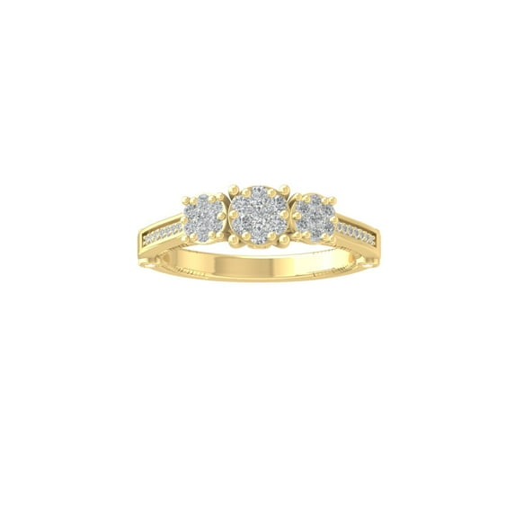 ARAIYA FINE JEWELRY 10K Yellow Gold Round Cluster Lab Grown Diamond Engagement Ring (1/2 cttw, VS Clarity, D-F Color) Size 8.5