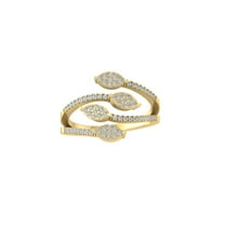 ARAIYA FINE JEWELRY 10K Yellow Gold Round Cluster Lab Grown Diamond Engagement Ring (1/3 cttw, VS Clarity, D-F Color) Size 7