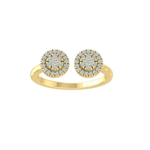 ARAIYA FINE JEWELRY 10K Yellow Gold Round Cluster Lab Grown Diamond Engagement Ring (1/4 cttw, VS Clarity, D-F Color) Size 8.5