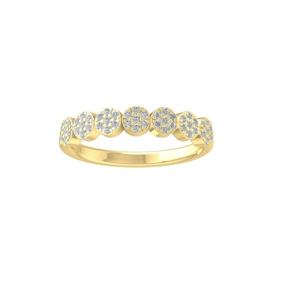 ARAIYA FINE JEWELRY 10K Yellow Gold Round Cluster Lab Grown Diamond Engagement Ring (1/4 cttw, VS Clarity, D-F Color) Size 9