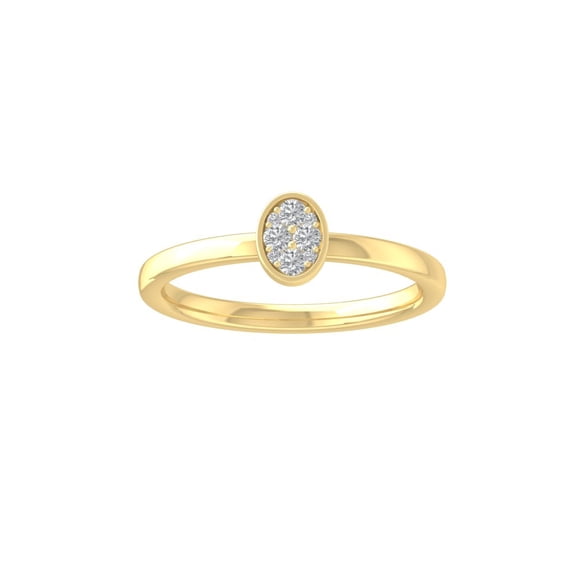 ARAIYA FINE JEWELRY 10K Yellow Gold Round Cluster Lab Grown Diamond Engagement Ring (1/8 cttw, VS Clarity, D-F Color) Size 10