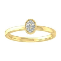 ARAIYA FINE JEWELRY 10K Yellow Gold Round Cluster Lab Grown Diamond Engagement Ring (1/8 cttw, VS Clarity, D-F Color) Size 7.5