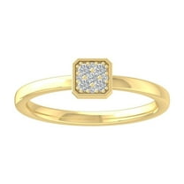 ARAIYA FINE JEWELRY 10K Yellow Gold Round Cluster Lab Grown Diamond Engagement Ring (1/8 cttw, VS Clarity, D-F Color) Size 9.5