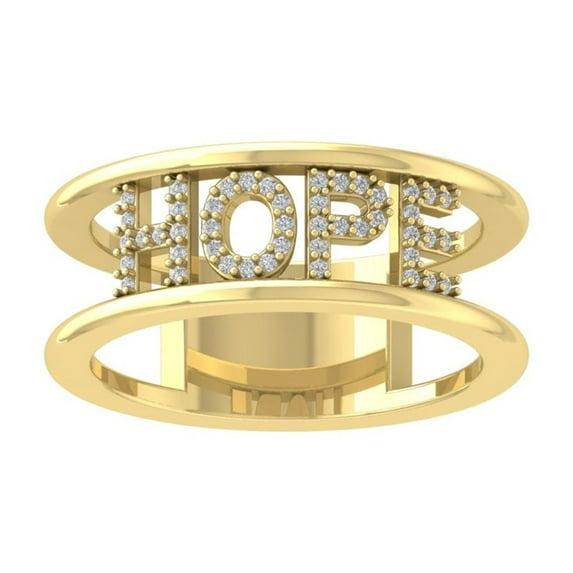 ARAIYA FINE JEWELRY 10K Yellow Gold Round Diamond Band Ring (1/8 cttw, I2-I3 Clarity, I-J Color) Size 6.5