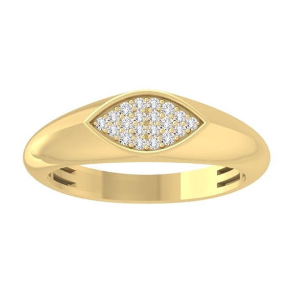 ARAIYA FINE JEWELRY 10K Yellow Gold Round Diamond Fashion Band Ring (1/10 cttw, I2-I3 Clarity, I-J Color) Size 7