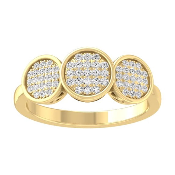 ARAIYA FINE JEWELRY 10K Yellow Gold Round Diamond Fashion Band Ring (1/4 cttw, I2-I3 Clarity, I-J Color) Size 10