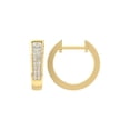 thumbnail image 1 of ARAIYA FINE JEWELRY 10K Yellow Gold Round Diamond Hoop Earrings (1/6 cttw, I2-I3 Clarity, I-J Color), 1 of 6