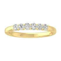 ARAIYA FINE JEWELRY 10K Yellow Gold Round Diamond Wedding Band Ring (1/3 cttw, I2-I3 Clarity, I-J Color) Size 6.5