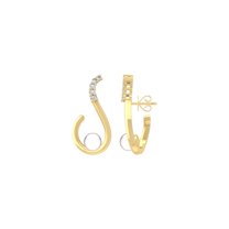 ARAIYA FINE JEWELRY 10K Yellow Gold Round Diamond and Pearl Stud Earrings (1/8 cttw, I2-I3 Clarity, I-J Color)