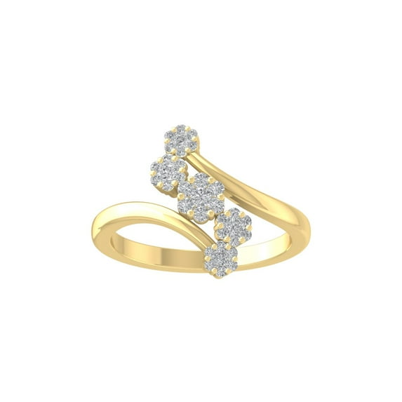 ARAIYA FINE JEWELRY 10K Yellow Gold Round Lab Grown Diamond Anniversary Band Ring (1/3 cttw, VS Clarity, D-F Color) Size 6