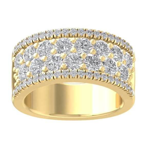 ARAIYA FINE JEWELRY 10K Yellow Gold Round Lab Grown Diamond Anniversary Band Ring (2 1/3 cttw, VS Clarity, D-F Color) Size 9
