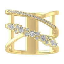 ARAIYA FINE JEWELRY 10K Yellow Gold Round Lab Grown Diamond Band Ring (1/2 cttw, VS Clarity, D-F Color) Size 8.5