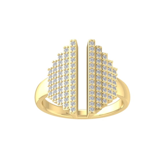 ARAIYA FINE JEWELRY 10K Yellow Gold Round Lab Grown Diamond Band Ring (1/2 cttw, VS Clarity, D-F Color) Size 8