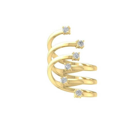 ARAIYA FINE JEWELRY 10K Yellow Gold Round Lab Grown Diamond Band Ring (1/2 cttw, VS Clarity, D-F Color) Size 9