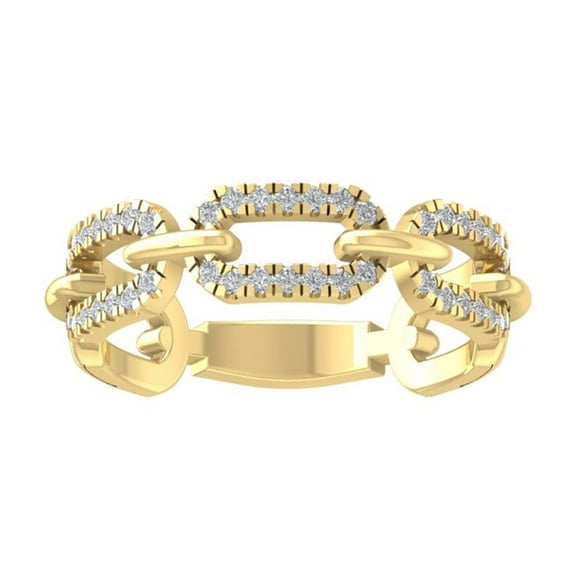 ARAIYA FINE JEWELRY 10K Yellow Gold Round Lab Grown Diamond Band Ring (1/5 cttw, VS Clarity, D-F Color) Size 9.5