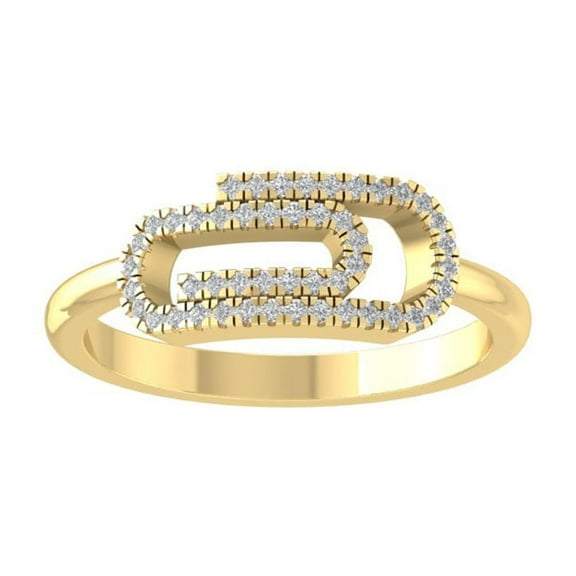 ARAIYA FINE JEWELRY 10K Yellow Gold Round Lab Grown Diamond Band Ring (1/8 cttw, VS Clarity, D-F Color) Size 10