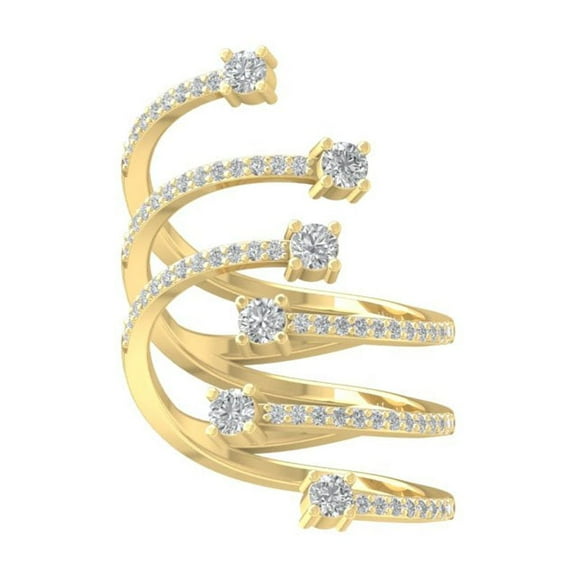 ARAIYA FINE JEWELRY 10K Yellow Gold Round Lab Grown Diamond Band Ring (1 cttw, VS Clarity, D-F Color) Size 7