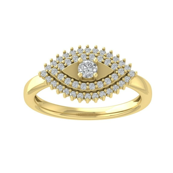ARAIYA FINE JEWELRY 10K Yellow Gold Round Lab Grown Diamond Band Ring (3/8 cttw, VS Clarity, D-F Color) Size 8