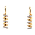 thumbnail image 1 of ARAIYA FINE JEWELRY 10K Yellow Gold Round Lab-Grown Diamond Cluster Dangle Earrings (1/2 cttw, VS1 Clarity, D-E Color), 1 of 7