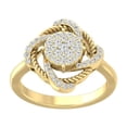 thumbnail image 1 of ARAIYA FINE JEWELRY 10K Yellow Gold Round Lab Grown Diamond Cluster Engagement Ring(3/8 cttw, D-F Color, VS1 Clarity) Size 5, 1 of 4