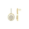 thumbnail image 1 of ARAIYA FINE JEWELRY 10K Yellow Gold Round Lab-Grown Diamond Cluster Stud Earrings (1 cttw, VS1 Clarity, D-E Color), 1 of 7