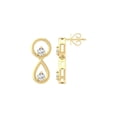 thumbnail image 1 of ARAIYA FINE JEWELRY 10K Yellow Gold Round Lab-Grown Diamond Drop Stud Earrings (1/3 cttw, VS1 Clarity, D-E Color), 1 of 7