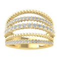 thumbnail image 1 of ARAIYA FINE JEWELRY 10K Yellow Gold Round Lab Grown Diamond Multi Row Wedding Band Ring (1 cttw, VS Clarity, D-E Color) Size 8.5, 1 of 1