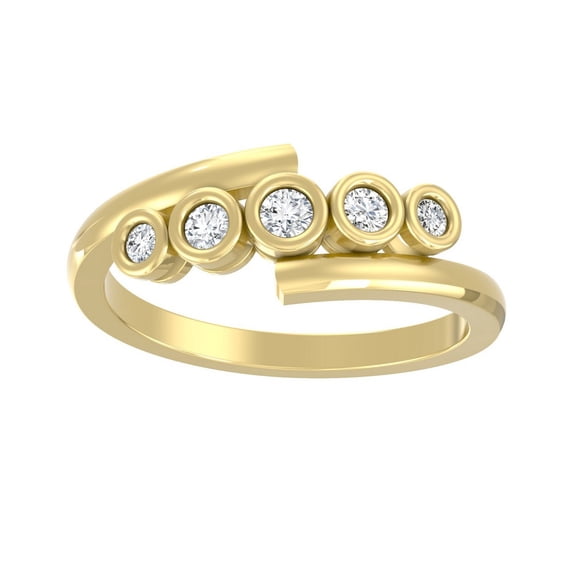 ARAIYA FINE JEWELRY 10K Yellow Gold Round Shape Lab Grown Diamond Solitaire Ring Size 5 (1/4 Cttw, D-F Color, VS1 Clarity)