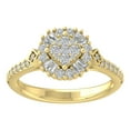 thumbnail image 1 of ARAIYA FINE JEWELRY 10K Yellow Gold Round and Baguette Lab Grown Diamond Cluster Halo Ring (3/4 cttw, D-F Color, VS Clarity), Size 7, 1 of 5
