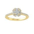 thumbnail image 1 of ARAIYA FINE JEWELRY 10K Yellow Gold Round and baguette shape Diamond Engagement Ring (3/4 cttw, I2-I3 Clarity, I-J Color) Size 9, 1 of 5