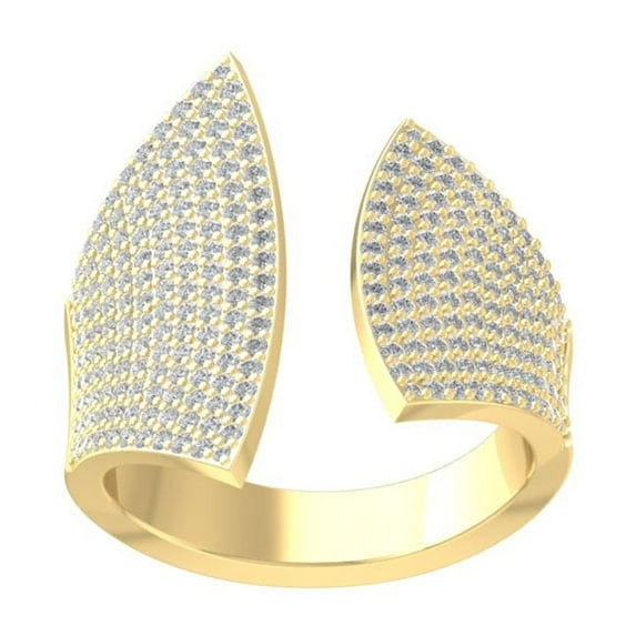 ARAIYA FINE JEWELRY 10K Yellow Gold Round-shape Diamond Bypass Ring (1 cttw, I2-I3 Clarity, I-J Color) Size 10