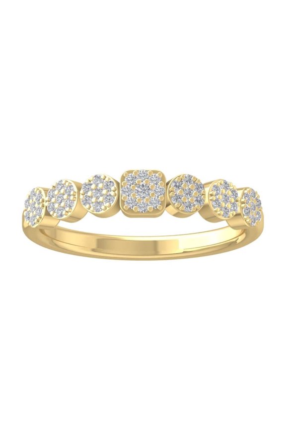 FINE JEWELRY 10K Yellow Gold Round-shape Diamond Composite Ring (1/4 cttw, I2-I3 Clarity, I-J Color) Size 10