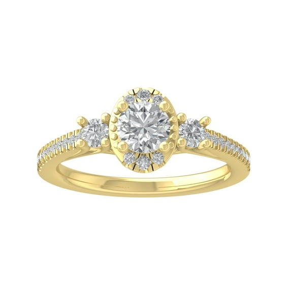 ARAIYA FINE JEWELRY 10K Yellow Gold Round-shape Diamond Engagement Ring (1 cttw, I2-I3 Clarity, I-J Color) Size 8