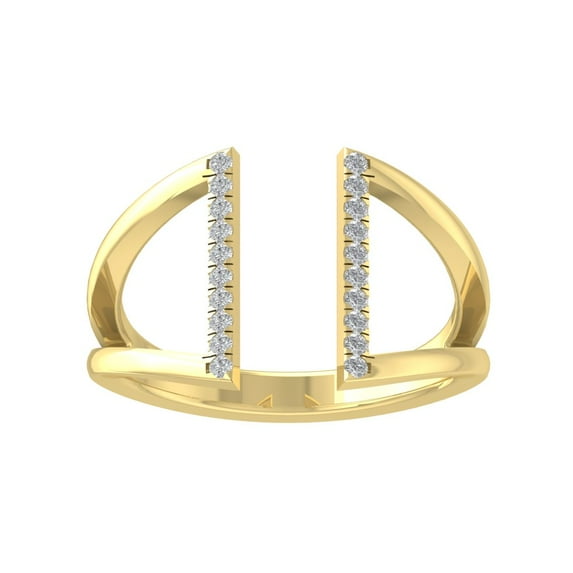 ARAIYA FINE JEWELRY 10K Yellow Gold Round-shape Diamond Fashion Ring (1/10 cttw, I2-I3 Clarity, I-J Color) Size 10